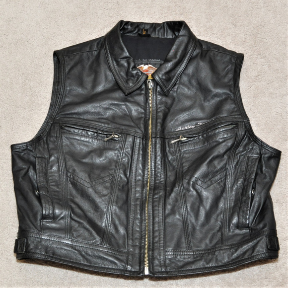 Harley-Davidson Jackets & Blazers - Harley Davidson Leather Cropped Vest Sz L